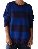 COTTON KNIT STRIPE CREWNECK