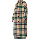 LONG WOOL CHECKED COAT