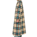 LONG WOOL CHECKED COAT