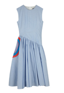 CHAMBRAY EMBROIDERED DRESS