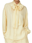 OVERSIZED SILK SHIRT WITH BOW